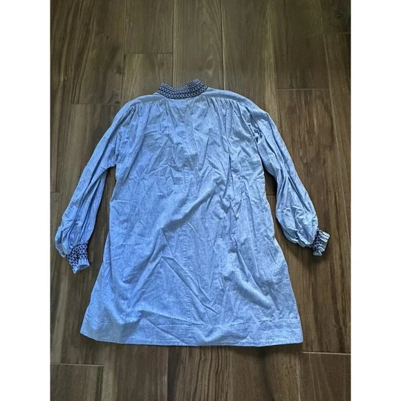 Tuckernuck Chambray Embroidered Aubury Dress Size XL Boho Coastal Western Casual - Picture 3 of 9